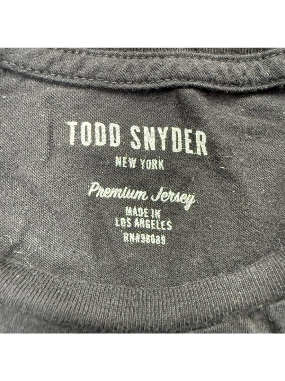 Todd Snyder T-Shirt Men M Black Short Sleeve Crew Neck *STAINS - Picture 6 of 14